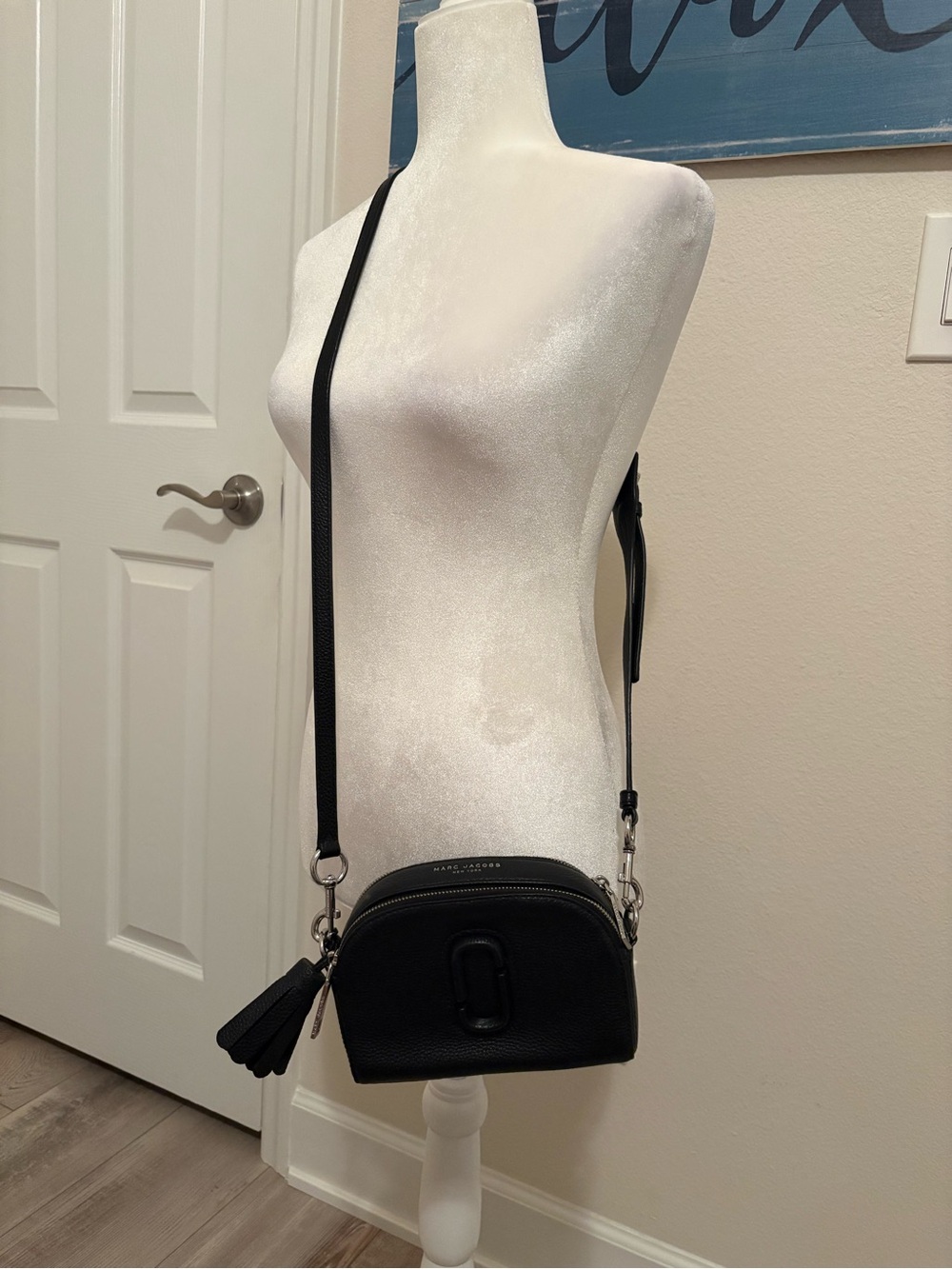 Marc Jacobs Black Pebbled Leather Crossbody with Tassel